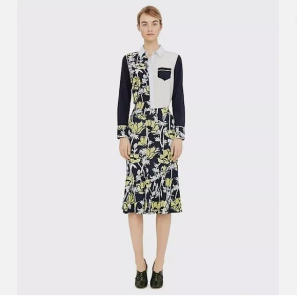 $258 TORY BURCH Printed Jersey Skirt Navy Poppies Bloom Size L NEW WITH TAG! - Picture 8 of 11